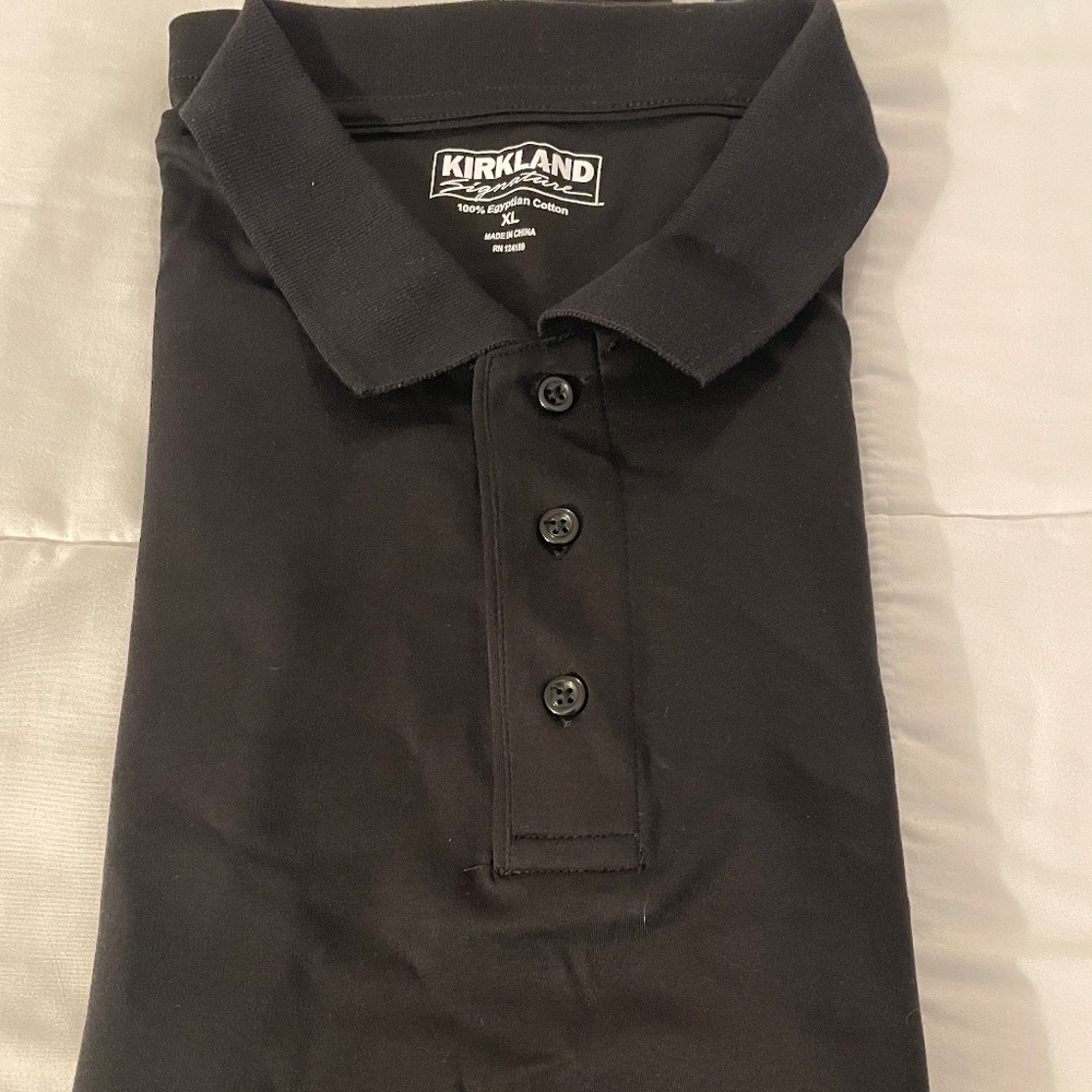 NEW Kirkland Black polo shirt  size xl